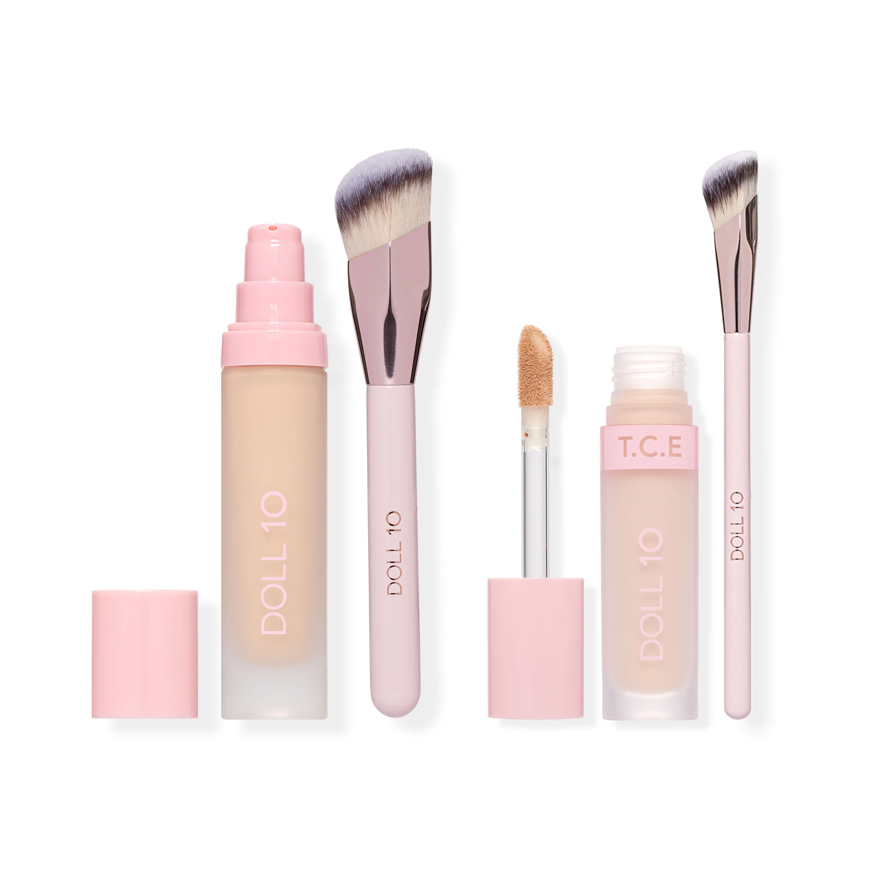 The Powder Pair: T.C.E. Foundation and Concealer with Brushes - Image 2