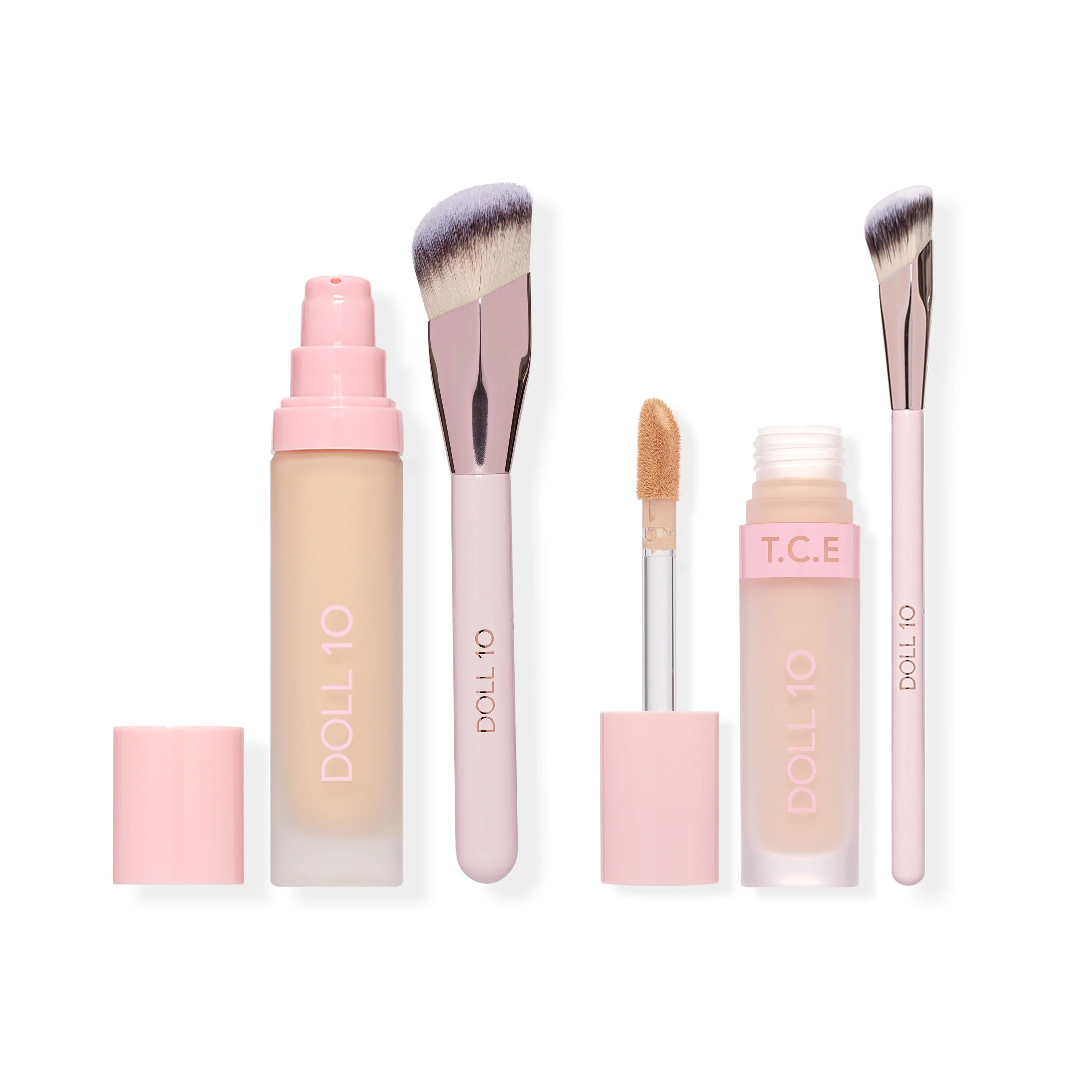 The Powder Pair: T.C.E. Foundation and Concealer with Brushes - Image 3